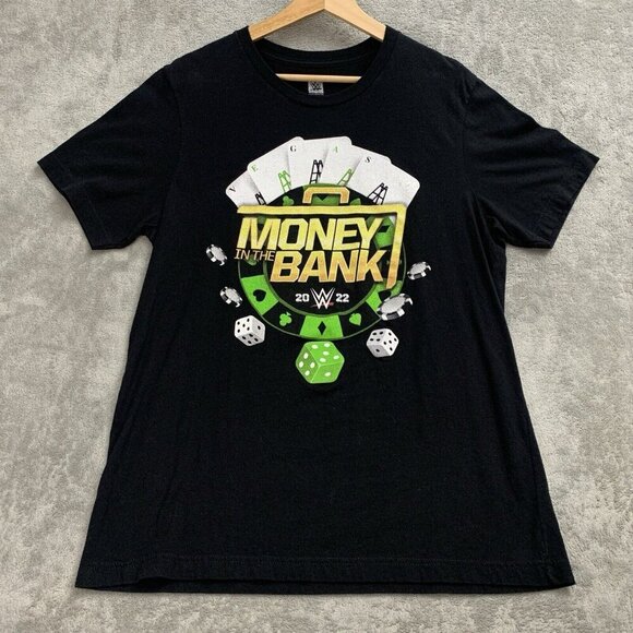 WWE Shirt Mens Size Large Money In The Bank 2022 Las Vegas Wrestling Tee Black - Picture 1 of 7
